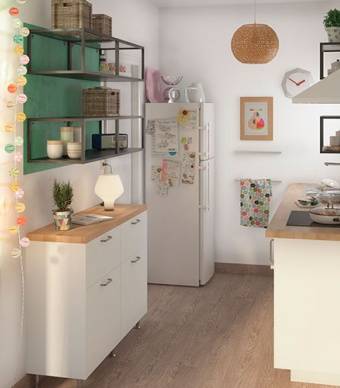 Cozinha Sofia Delinia ID branca moderna e funcional pormenor de arrumação
